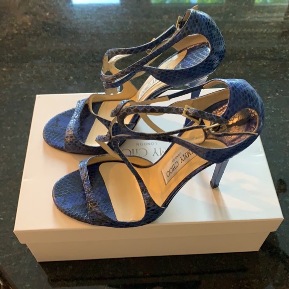💙Jimmy Choo blue snake skin Lance sandal - Picture 2 of 5